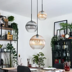 hofstein Koyoto Suspension, Boule lumineuse, Suspension, Suspension grappe Noir, 3 lumières