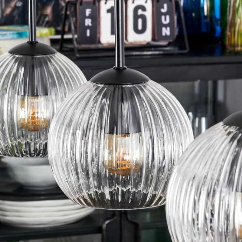 hofstein Koyoto Suspension, Boule lumineuse, Suspension Clair, 3 lumières