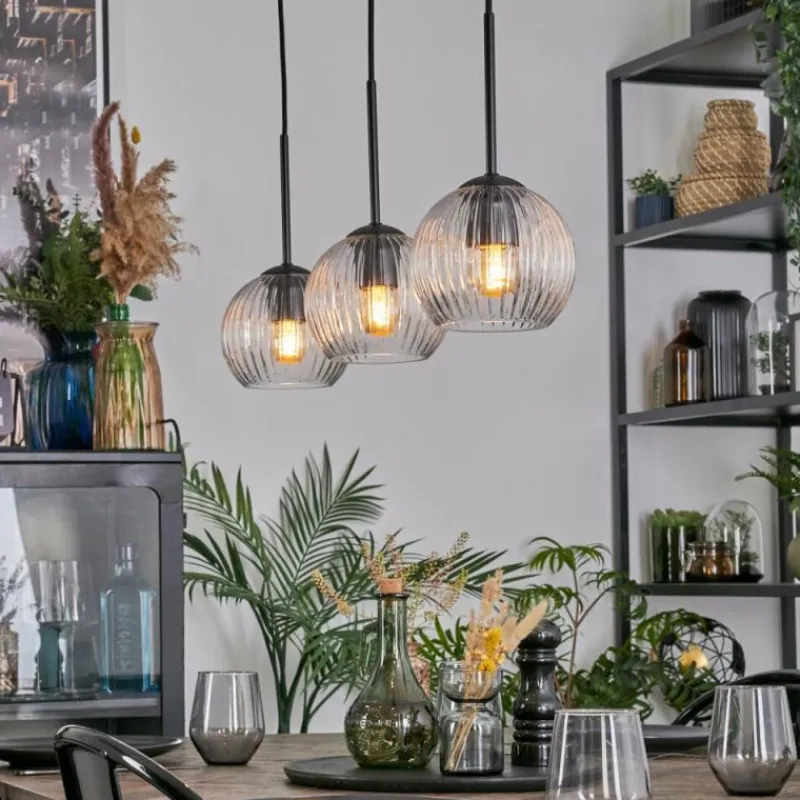 hofstein Koyoto Suspension, Boule lumineuse, Suspension Clair, 3 lumières