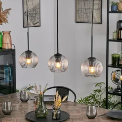 hofstein Koyoto Suspension, Boule lumineuse, Suspension Clair, 3 lumières