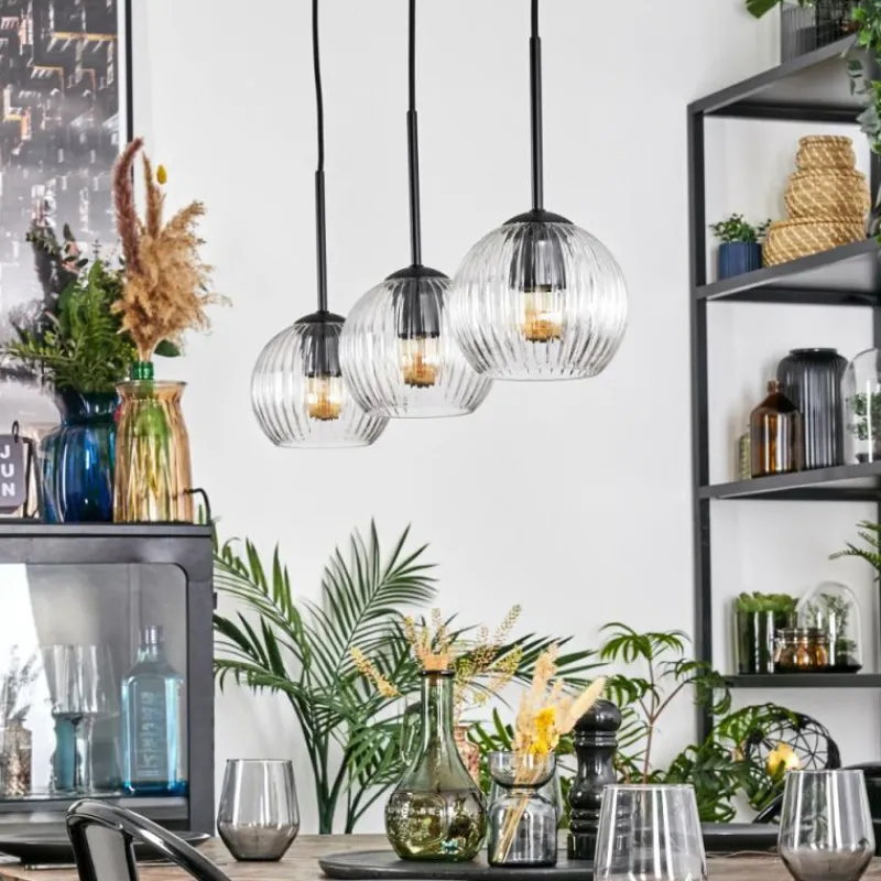 hofstein Koyoto Suspension, Boule lumineuse, Suspension Clair, 3 lumières