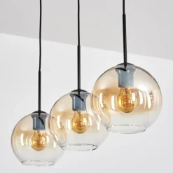 hofstein Koyoto Suspension, Boule lumineuse, Suspension Ambre, Clair, 3 lumières