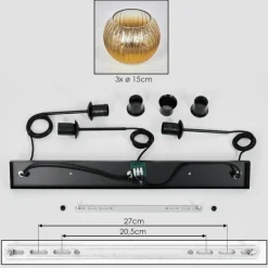 Lampes Dorées-hofstein Koyoto Suspension, Boule lumineuse, Suspension Or, Clair, 3 lumières