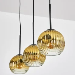 Lampes Dorées-hofstein Koyoto Suspension, Boule lumineuse, Suspension Or, Clair, 3 lumières