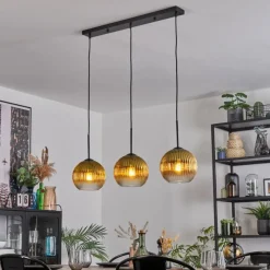 Lampes Dorées-hofstein Koyoto Suspension, Boule lumineuse, Suspension Or, Clair, 3 lumières