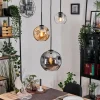 hofstein Koyoto Suspension, Boule lumineuse, Suspension, Suspension grappe Ambre, Clair, Fumé, 3 lumières