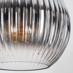 hofstein Koyoto Suspension, Boule lumineuse, Suspension grappe Ambre, Clair, Fumé, 5 lumières