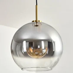 Lampes Dorées-hofstein Koyoto Suspension, Boule lumineuse, Suspension Or, Noir, 1 lumière