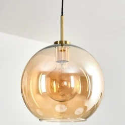 hofstein Koyoto Suspension, Boule lumineuse, Suspension Or, Noir, 1 lumière