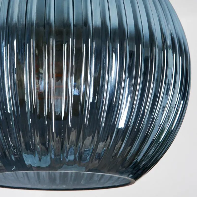 Lampes Dorées-hofstein Koyoto Suspension, Boule lumineuse, Suspension grappe 45 cm Bleu, Or, Vert, 5 lumières