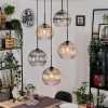 hofstein Koyoto Suspension, Boule lumineuse, Suspension grappe Ambre, Clair, Fumé, 5 lumières