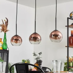 hofstein Koyoto Suspension Clair, Cuivré, 3 lumières