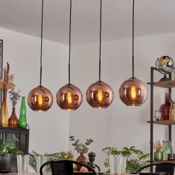 hofstein Koyoto Suspension Cuivré, 4 lumières