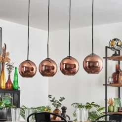 hofstein Koyoto Suspension Cuivré, 4 lumières