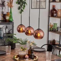 hofstein Koyoto Suspension Cuivré, 3 lumières