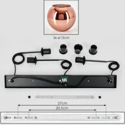 hofstein Koyoto Suspension Cuivré, 3 lumières