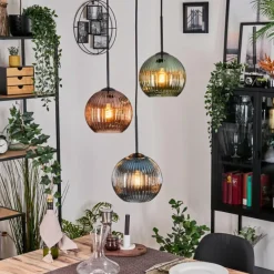 hofstein Koyoto Suspension Noir, 3 lumières