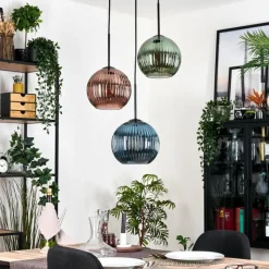 hofstein Koyoto Suspension Noir, 3 lumières