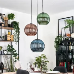 hofstein Koyoto Suspension Noir, 3 lumières