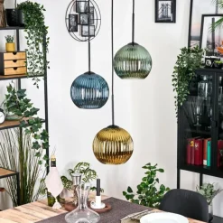 hofstein Koyoto Suspension Noir, 3 lumières