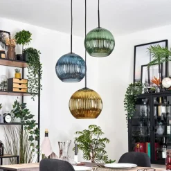 hofstein Koyoto Suspension Noir, 3 lumières