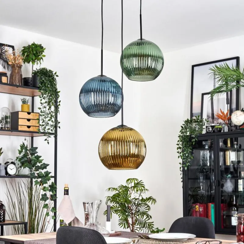 hofstein Koyoto Suspension Noir, 3 lumières