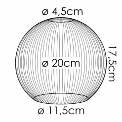 hofstein Koyoto Verre de rechange 20 cm Clair, Fumé