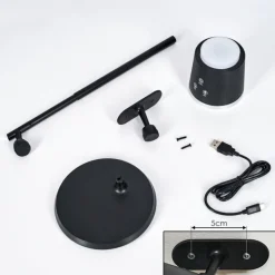 hofstein Krumstorp Lampe à poser, Applique murale, Liseuse LED Noir, 1 lumière