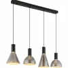 Suspension Verre Fumé-Luminaires Globo Lighting Labora Suspension LED Noir, 1 lumière