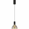Suspension Verre Fumé-Luminaires Globo Lighting Labora Suspension LED Noir, 1 lumière