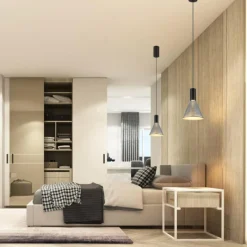 Suspension Verre Fumé-Luminaires Globo Lighting Labora Suspension LED Noir, 1 lumière