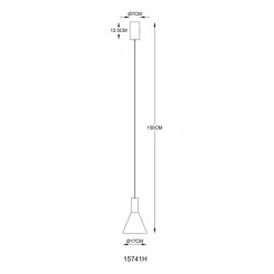 Suspension Verre Fumé-Luminaires Globo Lighting Labora Suspension LED Noir, 1 lumière