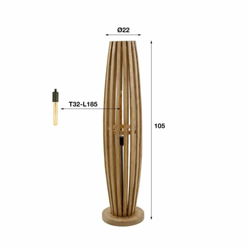 Lampes En Bois-hofstein Laceiras Lampadaire Écru, 1 lumière