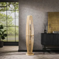 Lampes En Bois-hofstein Laceiras Lampadaire Écru, 3 lumières