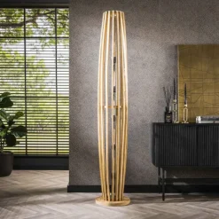 Lampes En Bois-hofstein Laceiras Lampadaire Écru, 5 lumières