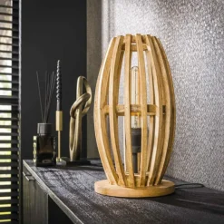 Lampes En Bois-hofstein Laceiras Lampe à poser Écru, 1 lumière