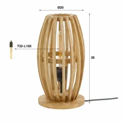 Lampes En Bois-hofstein Laceiras Lampe à poser Écru, 1 lumière