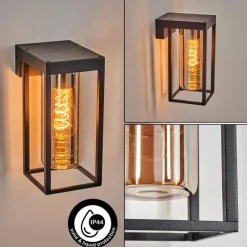 hofstein Lagarelhos Luminaire extérieur, Lampe murale d´extérieur Noir, 1 lumière