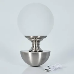 hofstein Lakolk Lampe à poser LED Nickel mat, 1 lumière
