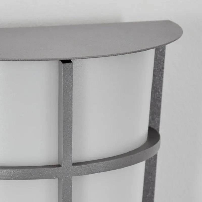 hofstein Lamarche Lampe murale d´extérieur, Applique murale LED Gris, 2 lumières, Détecteur de mouvement