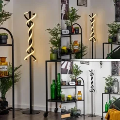 hofstein Lampadaire Alvarim LED Noir, 1 lumière