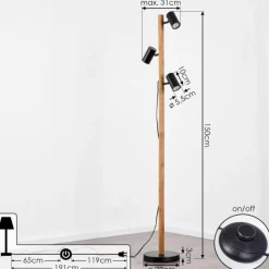 Luminaires Scandinaves-hofstein Lampadaire Arbrentin Écru, Noir, 3 lumières