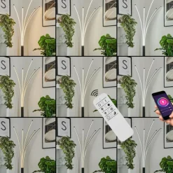 hofstein Lampadaire Bakersfield LED Noir, Blanc, 1 lumière