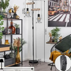 Luminaires Scandinaves-hofstein Lampadaire Bardhaman Écru, Noir, 2 lumières