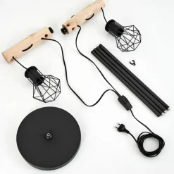 Luminaires Scandinaves-hofstein Lampadaire Bardhaman Écru, Noir, 2 lumières