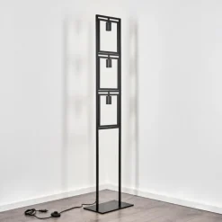 Lampes Vintages & Rétros-hofstein Lampadaire Bass Noir, 3 lumières