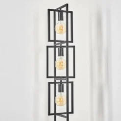 Lampes Vintages & Rétros-hofstein Lampadaire Bass Noir, 3 lumières