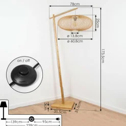 Style Boho-Chic-hofstein Lampadaire Brooker Écru, 1 lumière