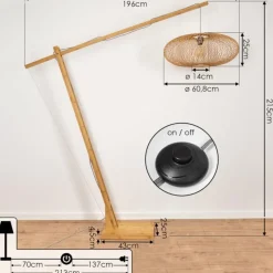 Style Boho-Chic-hofstein Lampadaire Brooker Écru, 1 lumière