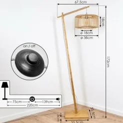 Style Boho-Chic-hofstein Lampadaire Callide Écru, 1 lumière